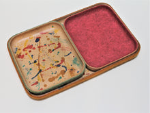 Load image into Gallery viewer, Luxury unique leather tray with felt - utility or serving tray - handmade in Vancouver BC, Canada, perfect Christmas gift