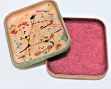 Load image into Gallery viewer, Luxury unique leather tray with felt - utility or serving tray - handmade in Vancouver BC, Canada, perfect Christmas gift