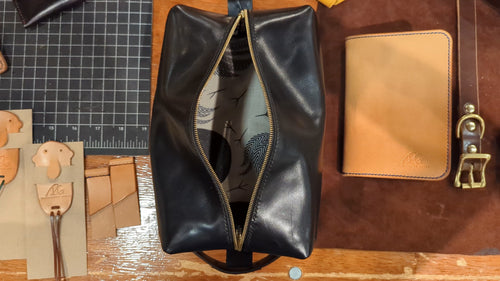Unique and luxury handmade leather toiletry bag