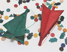 Load image into Gallery viewer, Christmas tree ornaments, hand made in Vancouver - leather made in Canada
